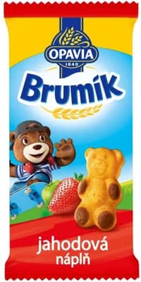 Opavia Brumík Jablečno-jahodová náplň jemné pečivo