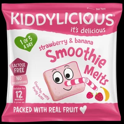 Kiddylicious Ovocné polštářky z jahod a banánu