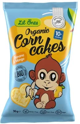 Lil Ones BIO Kukuřičná srdíčka se sušenými banány a mangem