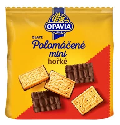 Opavia Zlaté Polomáčené Mini sušenky hořké