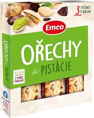 Emco Tyčinky ořechy a pistácie 3x35g