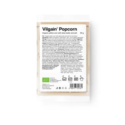 Vilgain Popcorn do mikrovlnky BIO – solený ze žluté kukuřice