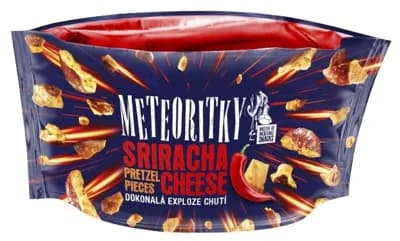 Meteoritky Kousky preclíků s příchutí sriracha a sýr