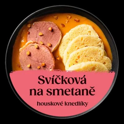 Cibule Bistro Svíčková na smetaně s houskovými knedlíky