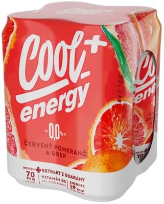 Cool + Energy 0,0 Červený Pomeranč, plech multipack 4x0,5l