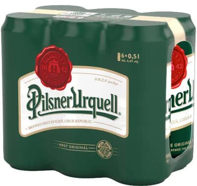 Pilsner Urquell Pivo ležák světlý 6×0,5 l plech