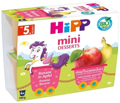 HiPP BIO Jablka s banány 4×100 g