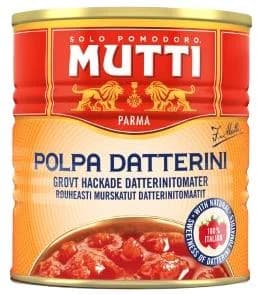 Mutti Krájená rajčata Baby Roma plech