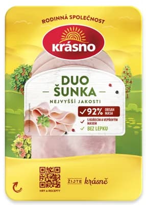 Krásno Šunka Duo nejvyšší jakosti krájená (92% masa)