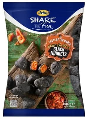 Aviko Cheddarové černé pikantní uhlíky