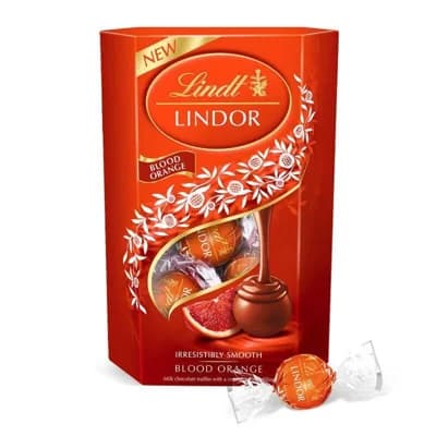 Lindt Bonboniéra LINDOR Čokoládové pralinky Krvavý pomeranč