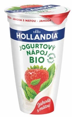 Hollandia BIO BiFi Jogurtový drink jahoda s mátou