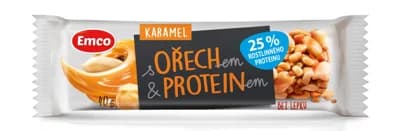 Emco Tyčinka s ořechem a proteinem - karamel